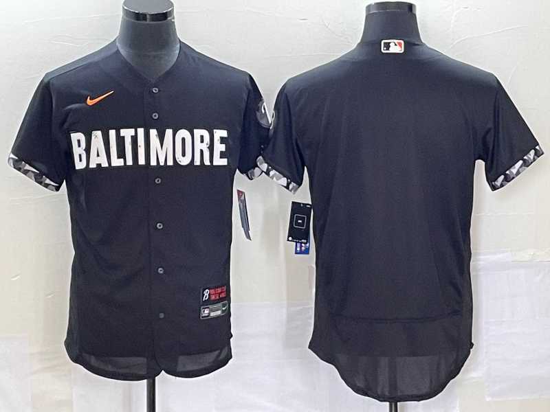 Men%27s Baltimore Orioles Blank Black 2023 City Connect Flex Base Stitched Jersey->baltimore orioles->MLB Jersey